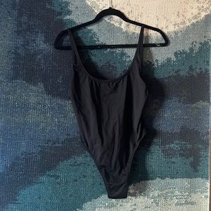 Skims onyx scoop neck one piece swimsuit